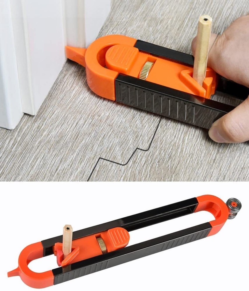 Precise Profile Gauge Scribe Tool with Lock for Pencil Woodworking Edge Corner