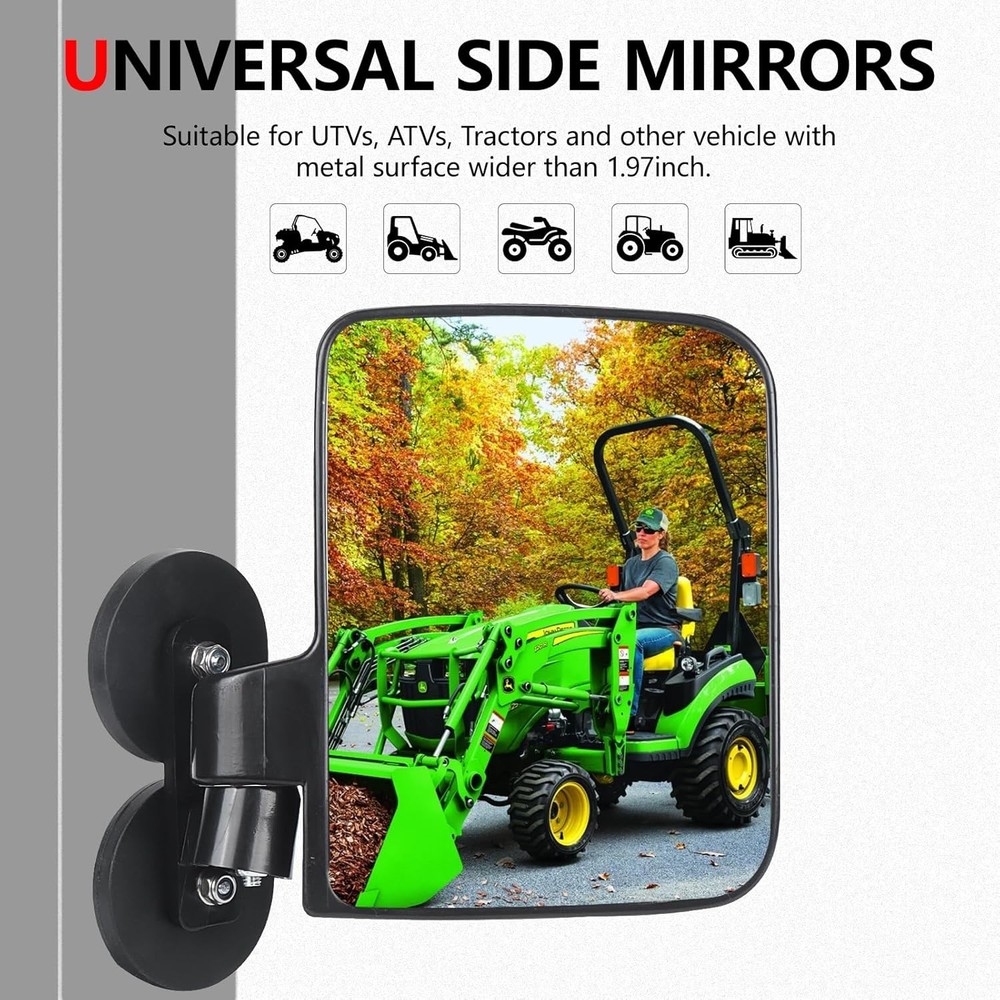 Tractor Mirrors, Strong Magnetic Side Mirrors for A, Black