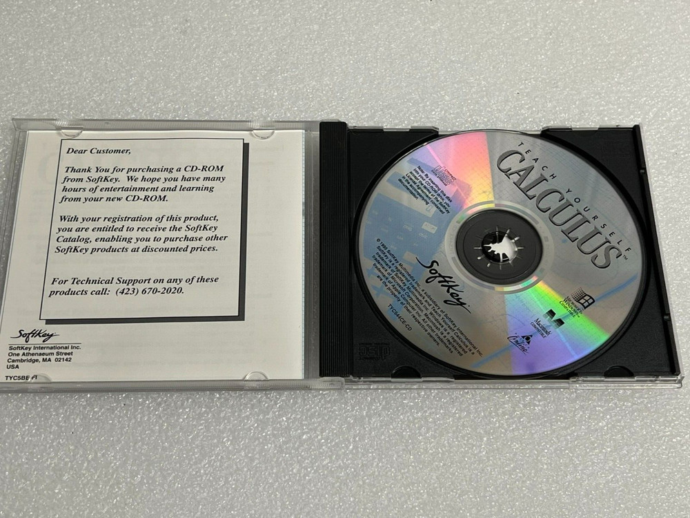 TESTED Teach Yourself Calculus Cd Soft Key 1995 Windows 3.1 95 Mac Software