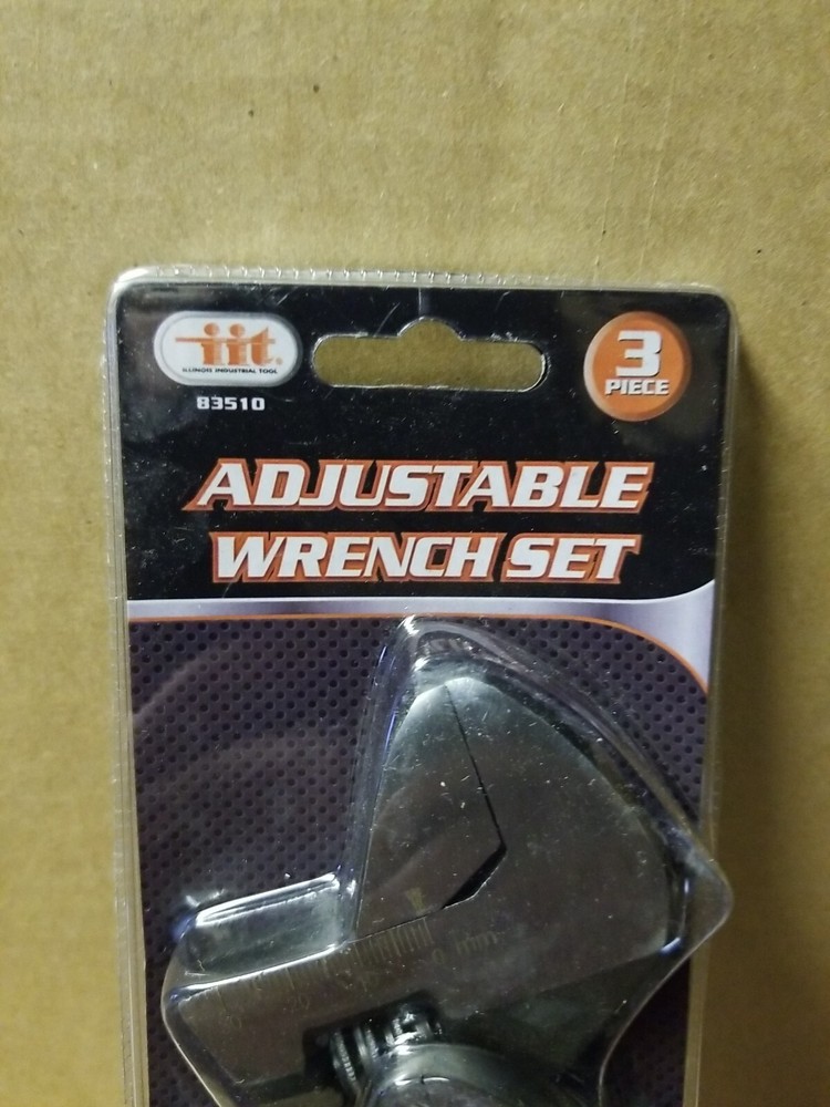 3 pc Adjustable Wrench Set 10" 8" 6" IIT