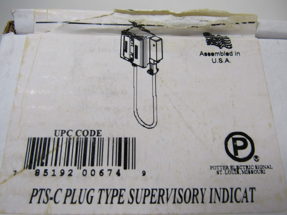 Potter 1010201 PTS-C Supervisory Indicator Type Switch Plug New in Box
