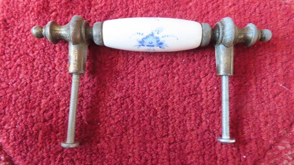 Floral print porcelain  Drawer Pull drawer handle
