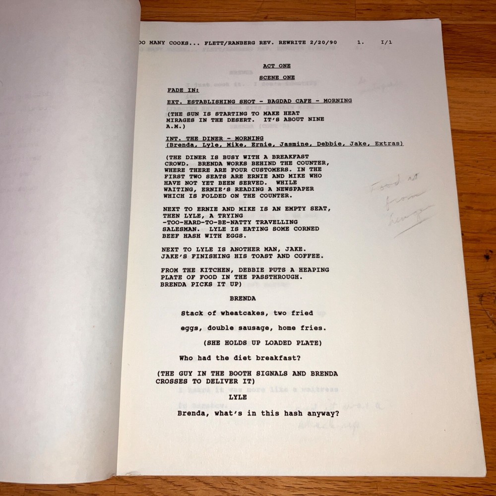 BAGDAD CAFE ('90) 9-Script Sandy Krinkski Story Editor Archive w/NOTES + COA!
