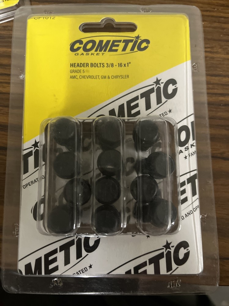 Cometic Gasket CF1012 Thread Header Bolt Kit 3/8-16x1'' Hex Head - Black Oxide