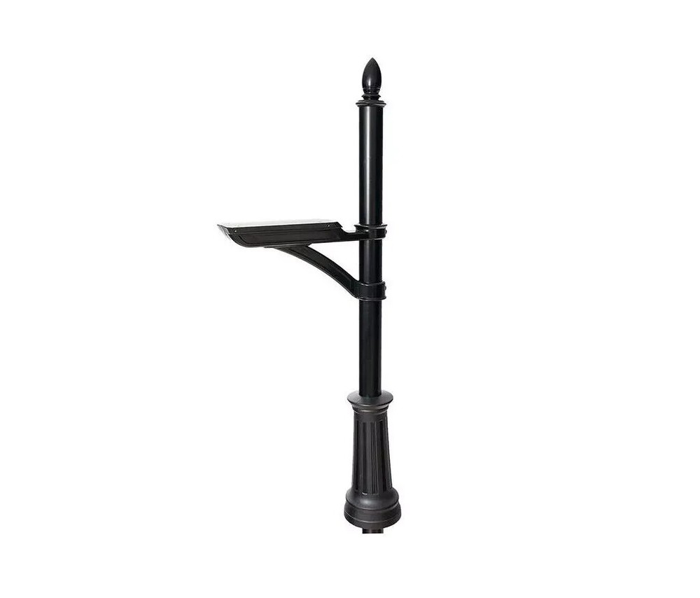 Architectural Mailboxes Hamilton Black In- Ground Decorative Mailbox Post