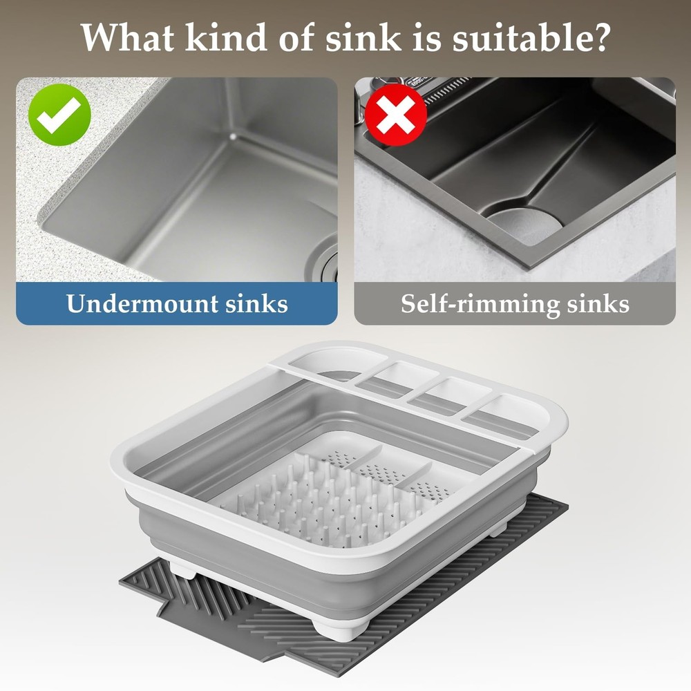 Dish Rack,Drying Rack Kitchen, Dish Racks for Kitchen Counter, Collapsible Di...