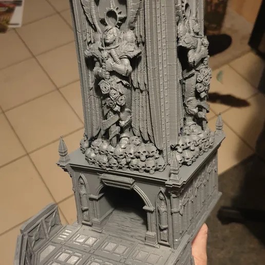Gothic Redemption Tower Terrain Unpainted Scenery Structure for Tabletop Gaming