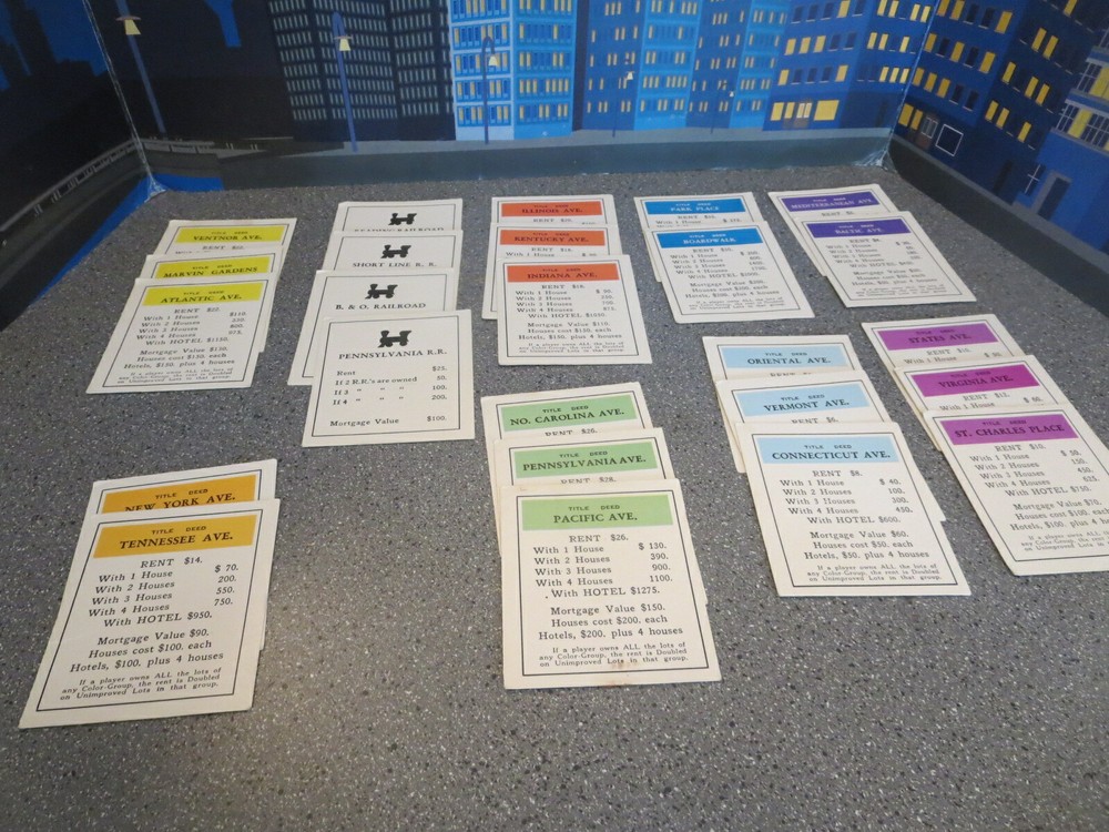 Monopoly Replacement Parts REPLACEMENT PROPERTY TITLE DEEDS