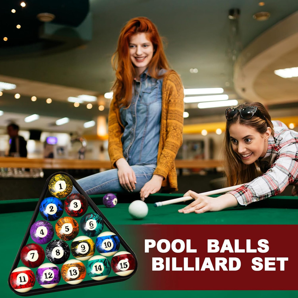 71Pcs Pool Table Accessories Set - Balls, Cues, Chalk, Triangle & More
