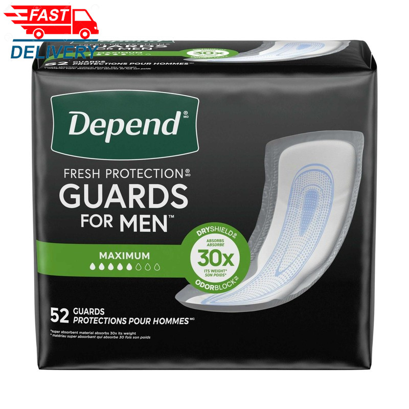 Guards Incontinence Pads for Men, Maximum Absorbency, 52 Count