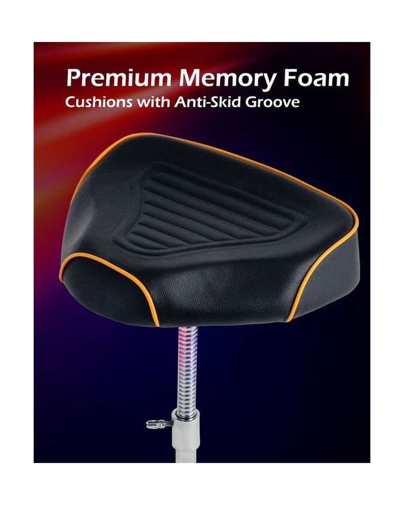 EHWD Premium Motorcycle Drum Throne, Rotatable Stool, Memory Foam Cushion wit...