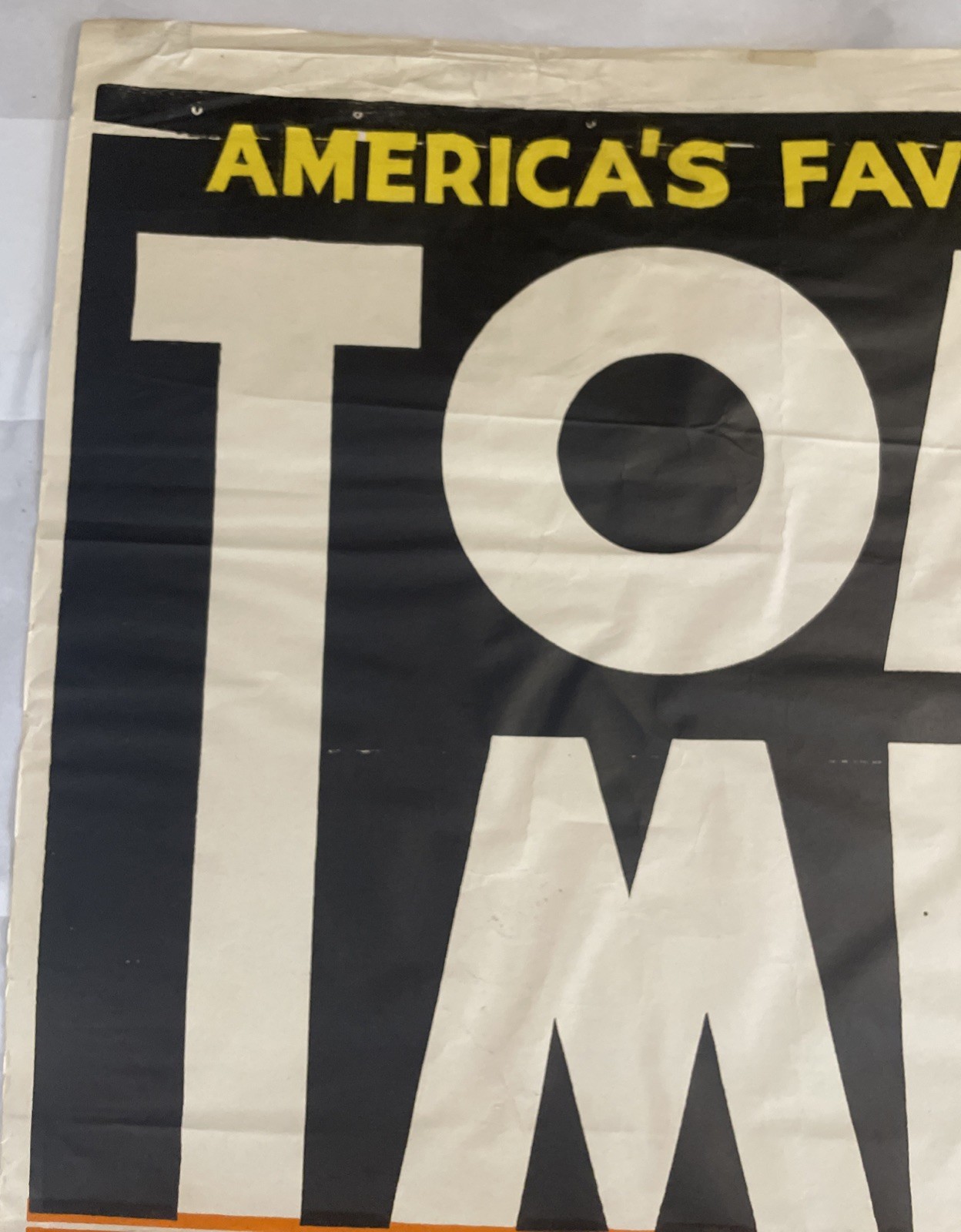 Vintage 35.5x21 Inch Tom Mix Circus Poster “Tony” The Wonder Horse Knoxville Ten