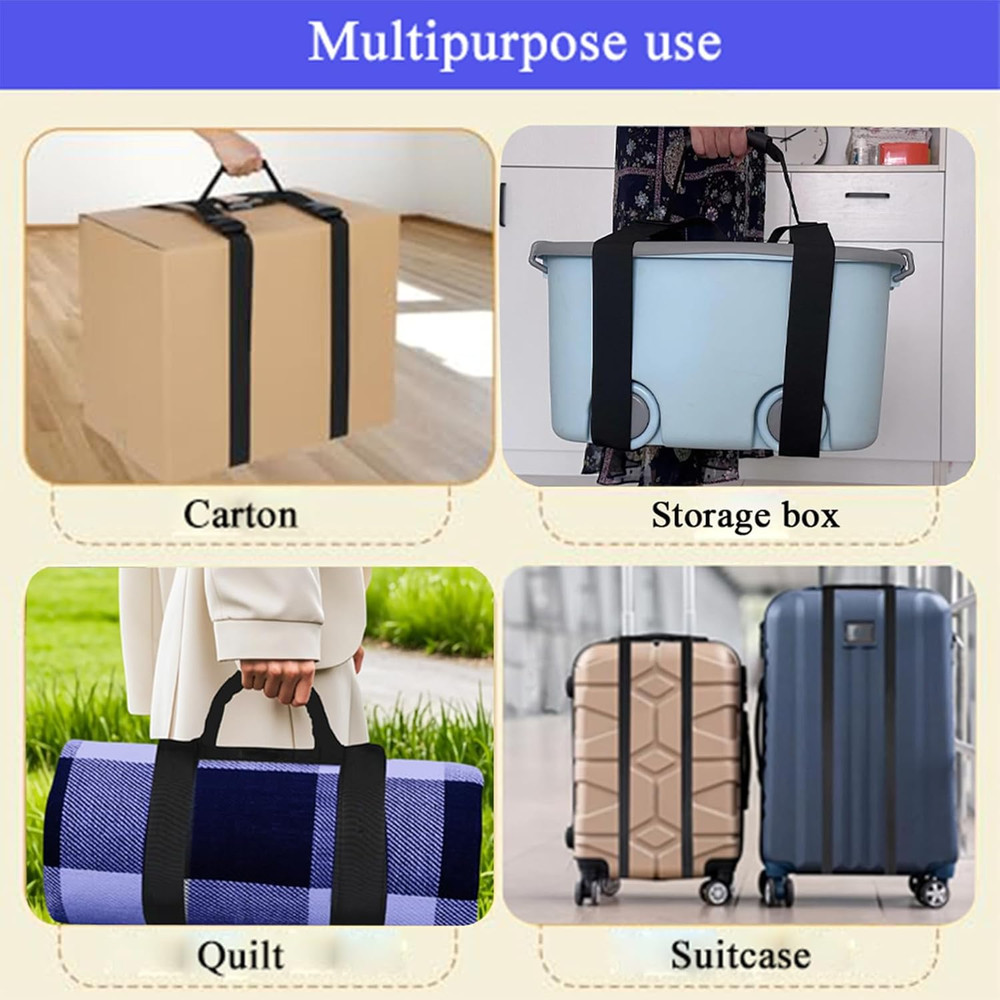Box Carrying Strap with Handle - Portable Handle Securing Straps for Heavy Boxe