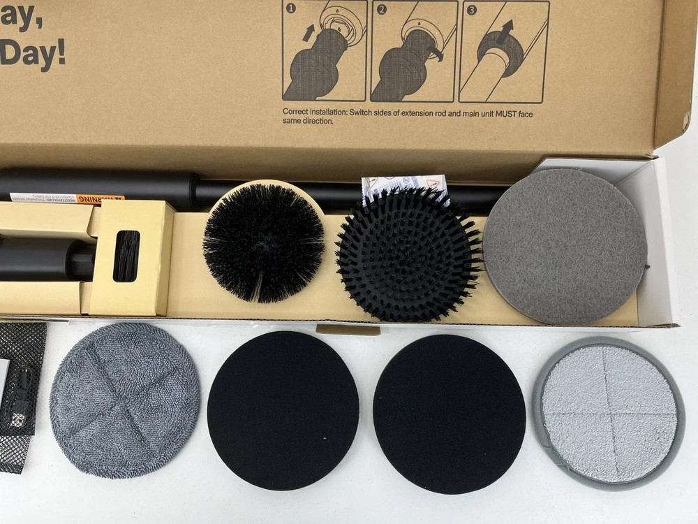 HOTO Flexi Cordless Spin Scrubber with Telescoping Handle & Multi-Surface Brush