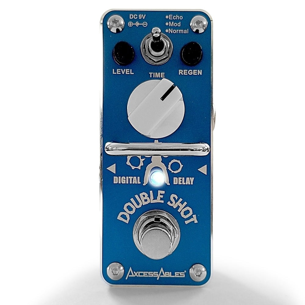 DOUBLE SHOT Mini-Stomp Delay/Echo Pedal w/ Cable