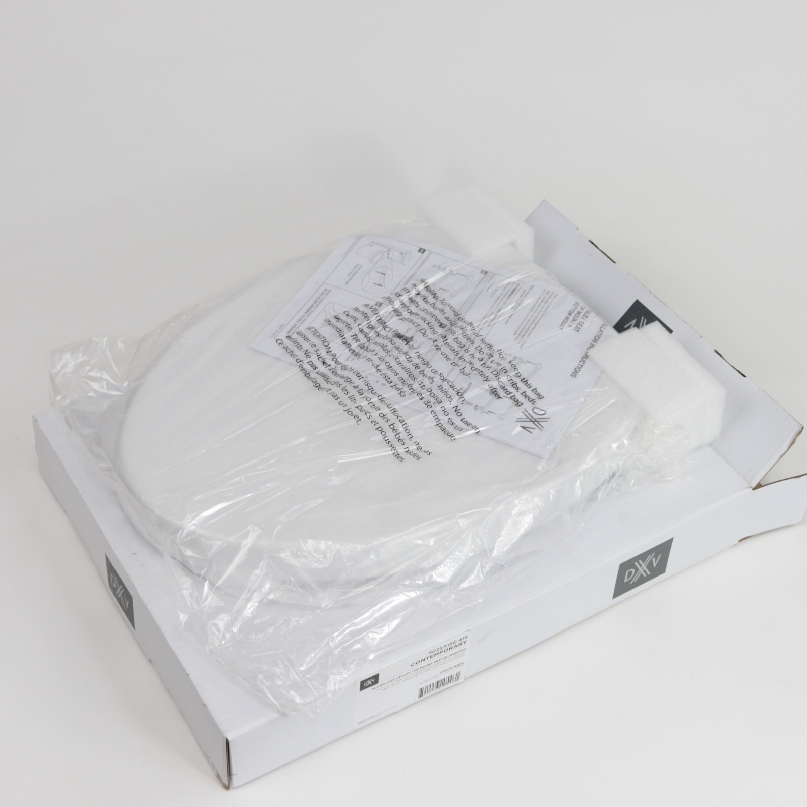 DXV 5025A15G.415 Contemporary Slow-Close Liftoff Top-Mount Elongated Seat White