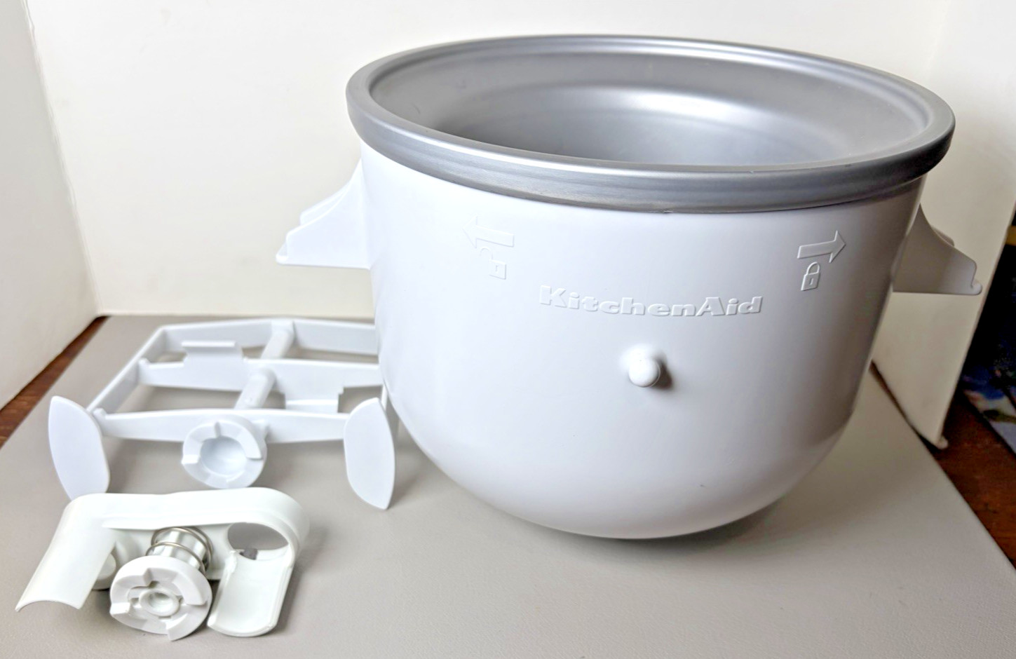 KitchenAid Ice Cream Maker Attachment Freeze Bowl Dasher Drive Assembly Paddle