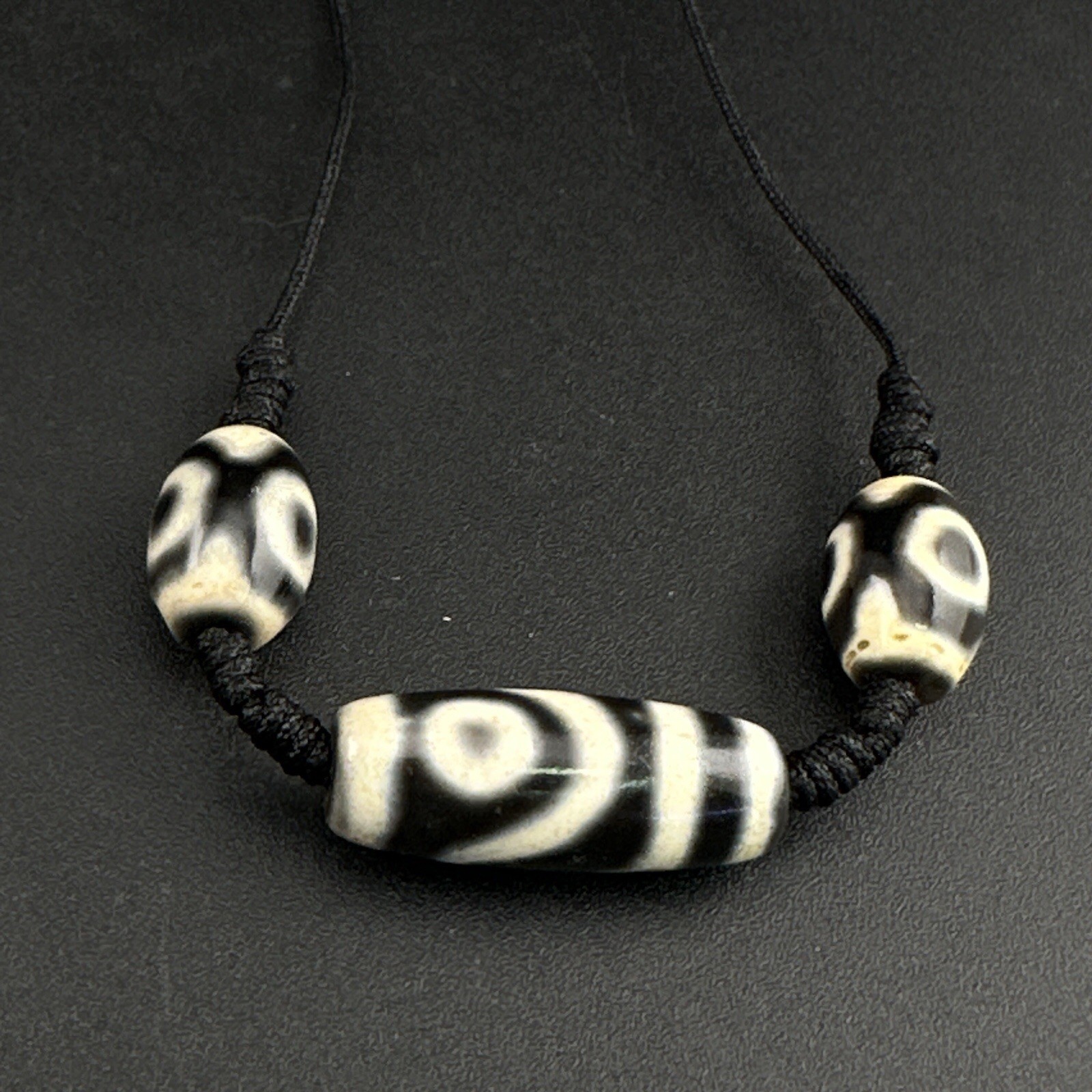 Indo Tibetan Agate 2 Eyes in Square Agate Stone Dzi Beads Amulet