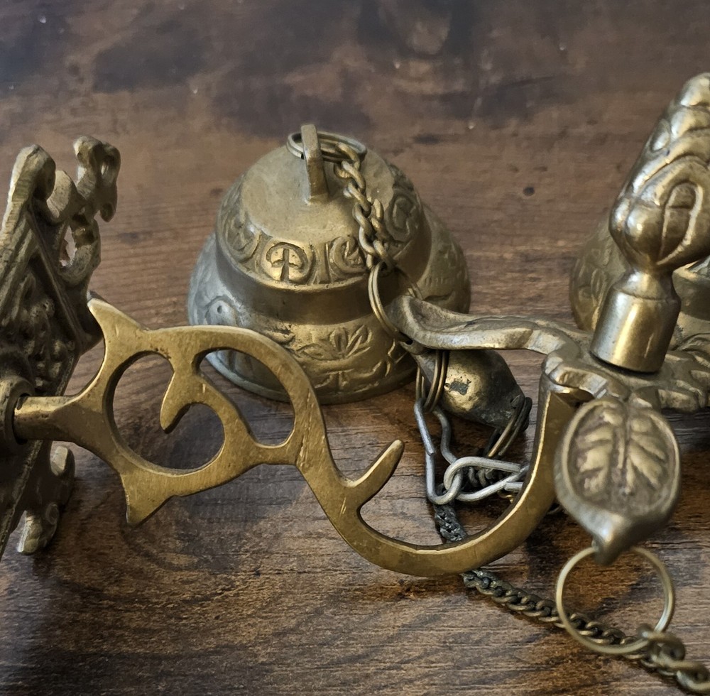 Solid Brass Triple Bell Store Style Doorbell Chime