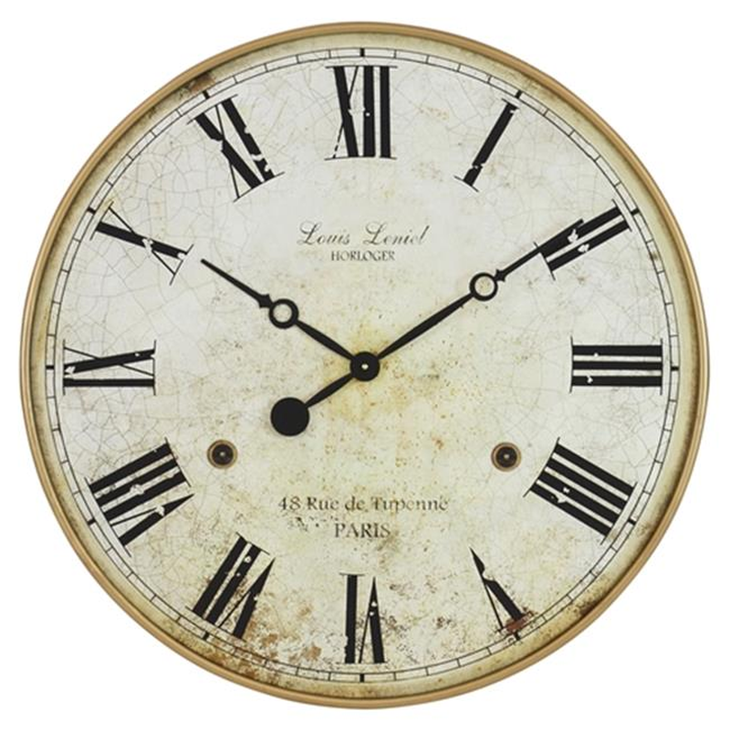 Analog Wall Clock Large Display Rustic Antique Style Roman Numeral Round Indoor