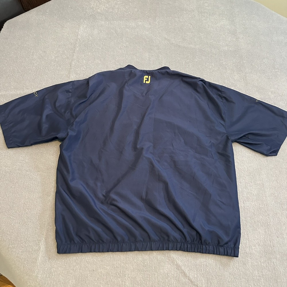 Footjoy Windbreaker Rain Jacket Mens Large Blue Pullover Golf Performance LSC