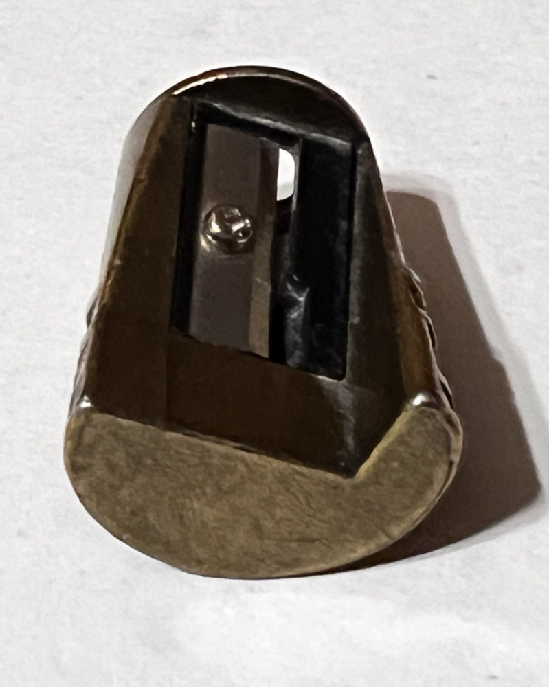 Vintage Clover Brass Thimble Pencil Sharpener with blade