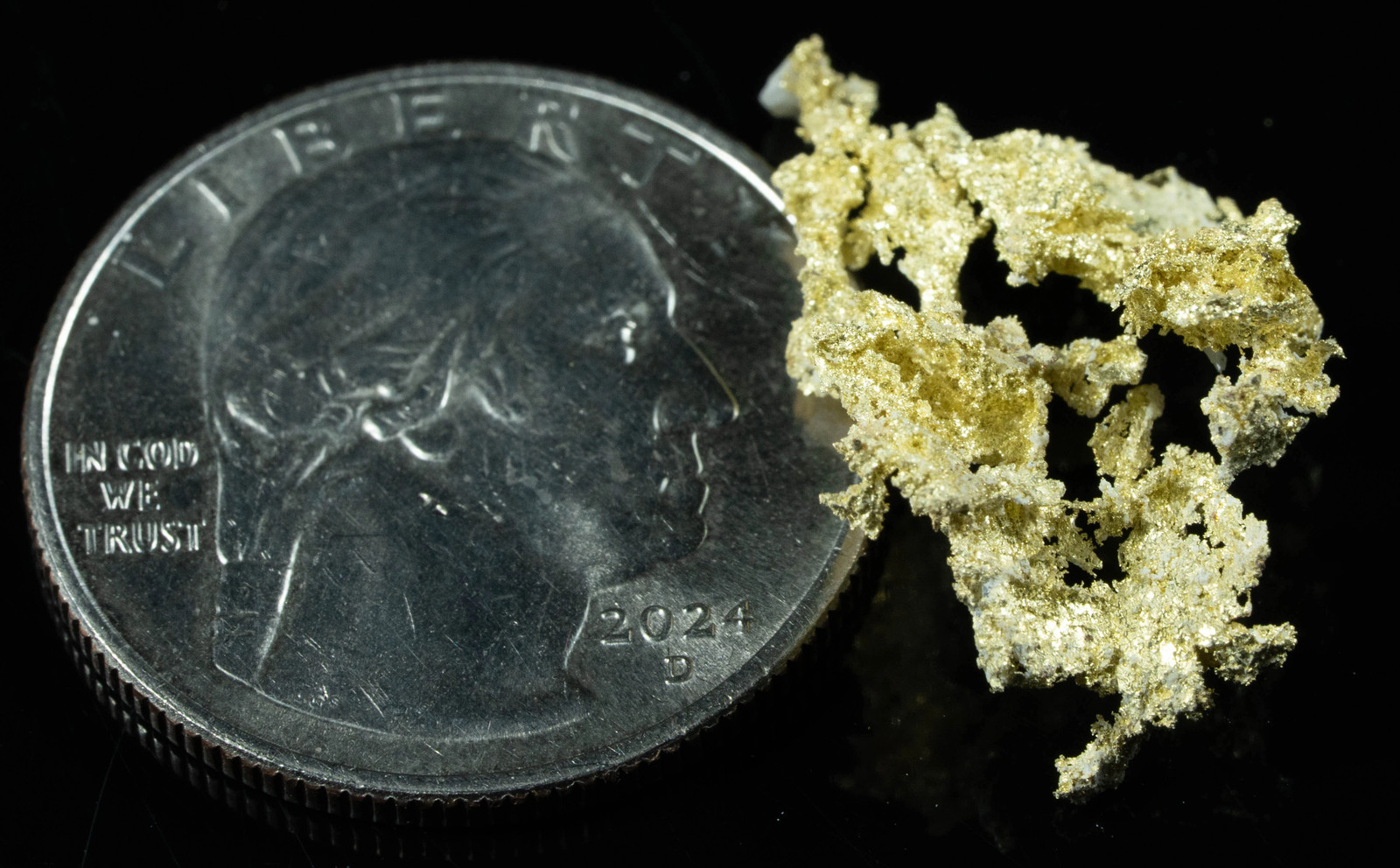 #OM-117 Crystalline Gold Nugget Specimen 1.97 Grams Oriental Mine Sierra County