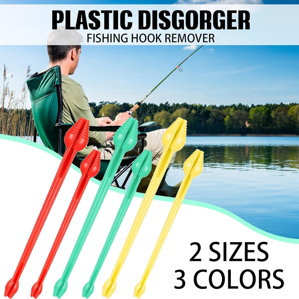 6 Pcs Fish Hook Remover Tool Plastic Snelled Hook Disgorger Portable Unhook Extr