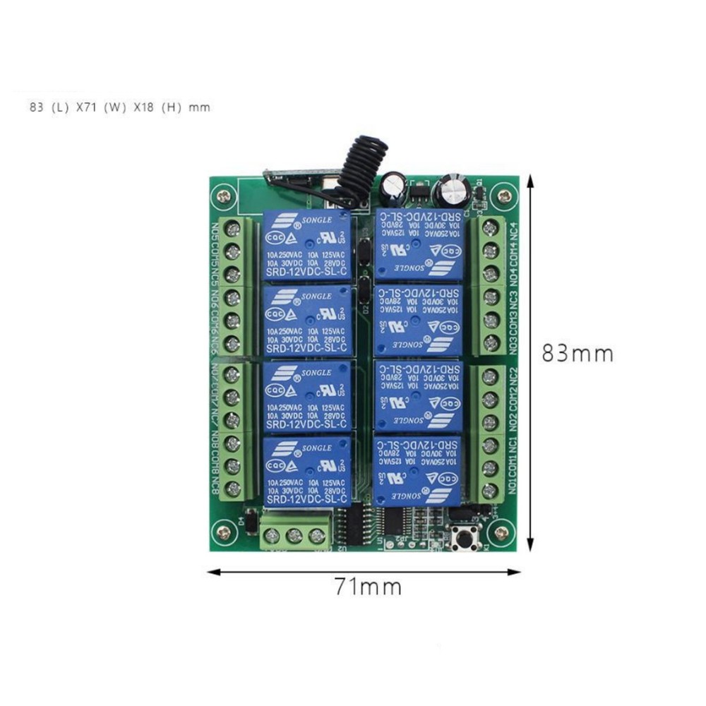 DC12V Relay 433mhz Multi Functional 433mhz 8CH wireless RF Remote Control Switch