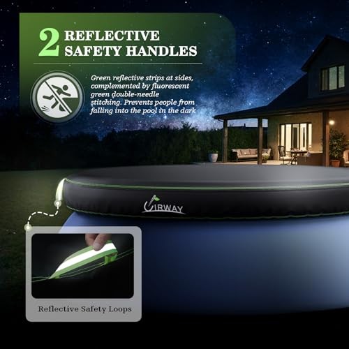 13FT Round Pool Cover, Inflatable Pool Covers for Above Ground Pools with