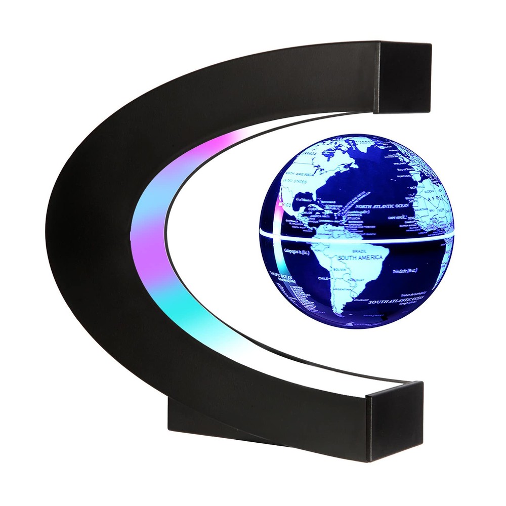 MultiColor Changing Magnetic Levitation Floating World Map Globe, Floating Gl...
