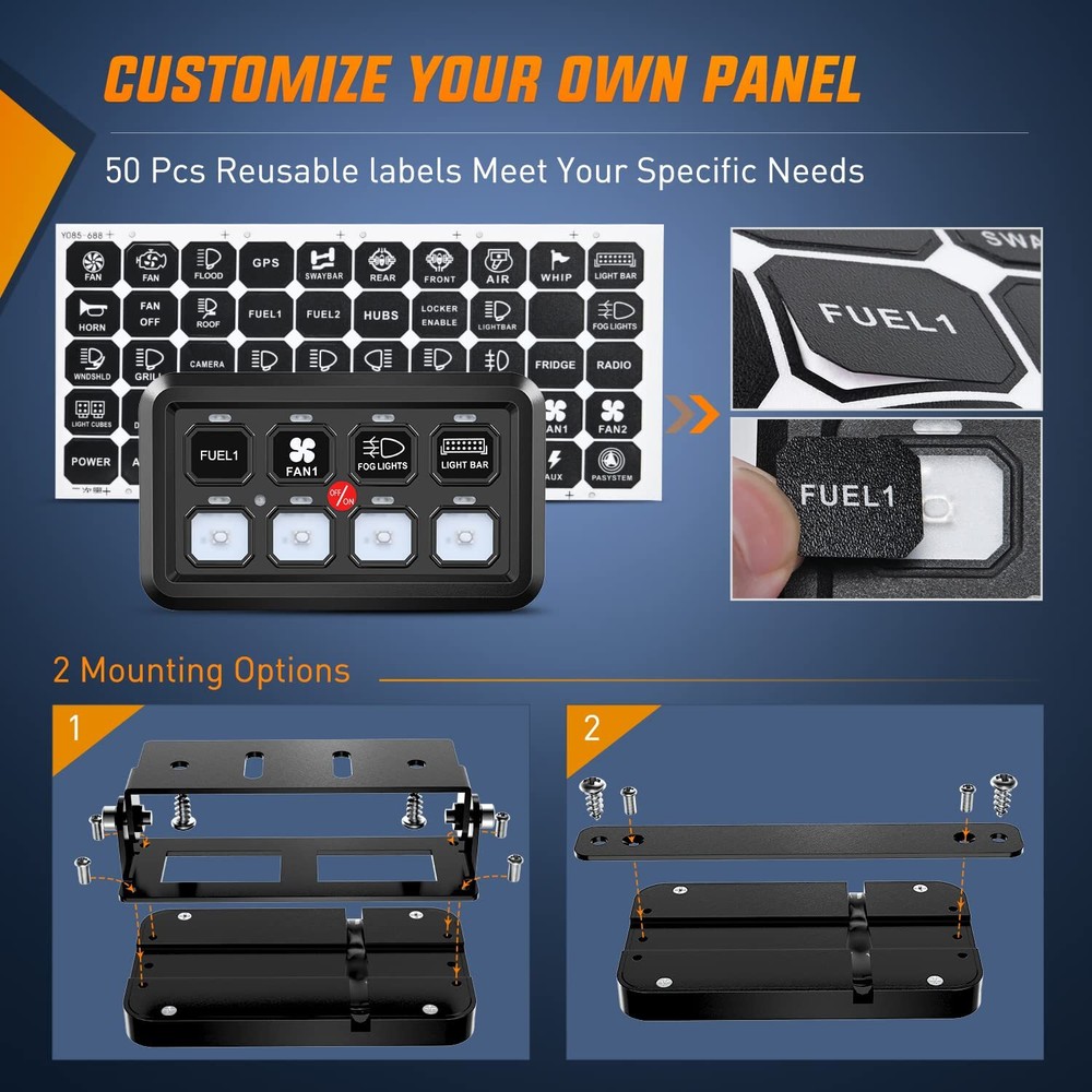 Nilight 6 Gang Switch Panel Universal Circuit Control Relay System