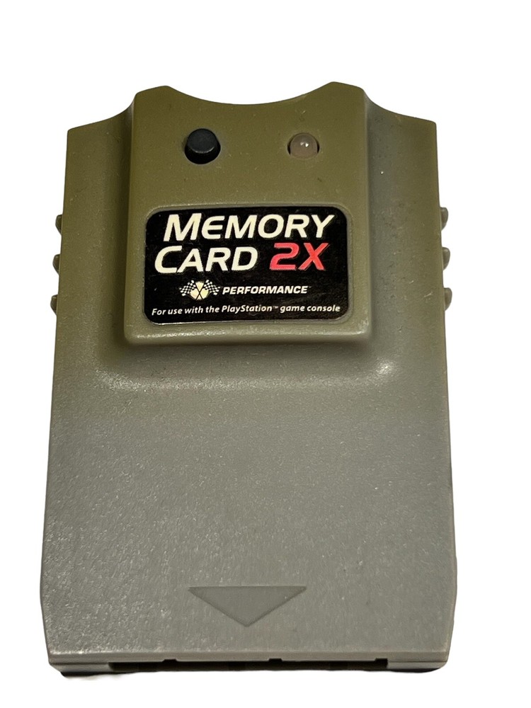 Performance Memory Card 2x For Sony PlayStation 1 PS1 P-112E - Gray - Untested