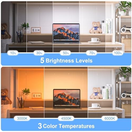 Dimmable Mirror Lights,3 Colors Adjustable Makeup Light with 5W Touch Control