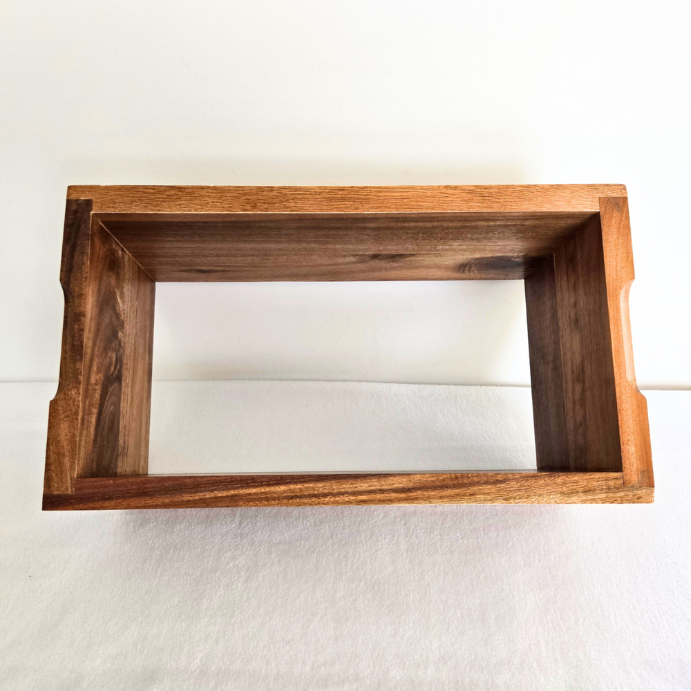 Solid Cedar Box Buffet Server Stand and 1/3 sz Stainless Hotel Pan & Lid, 6" H