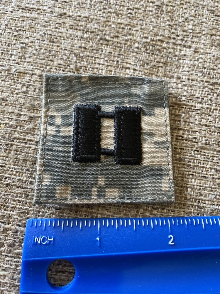 US Army Captain CPT O-3 Rank ACU Hook / Loop Pattern Military Patch INV6546
