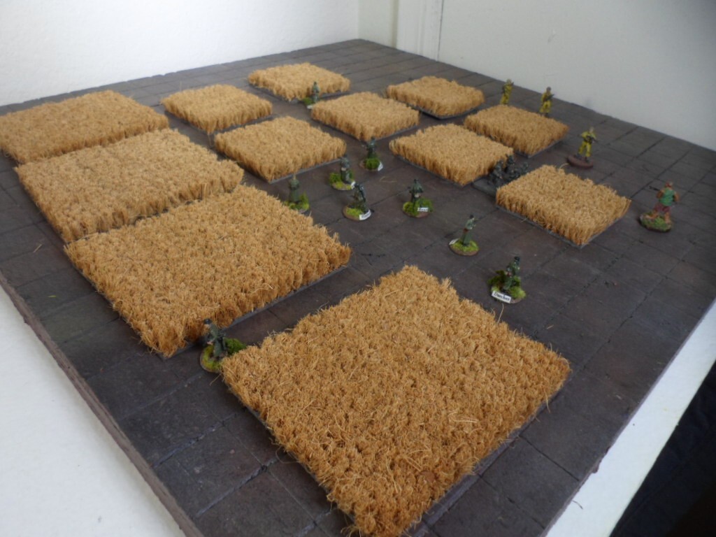 Fields 15mm 20mm 25mm 28mm (12) 1/72 Small Set Wargame Terrain