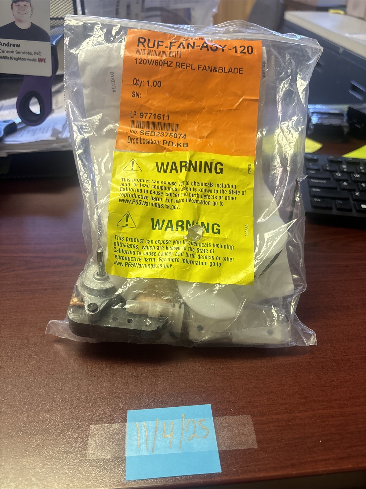 Duke RUF-FAN-ASY-120 Evaporator Motor And Blade Replacement, 120V