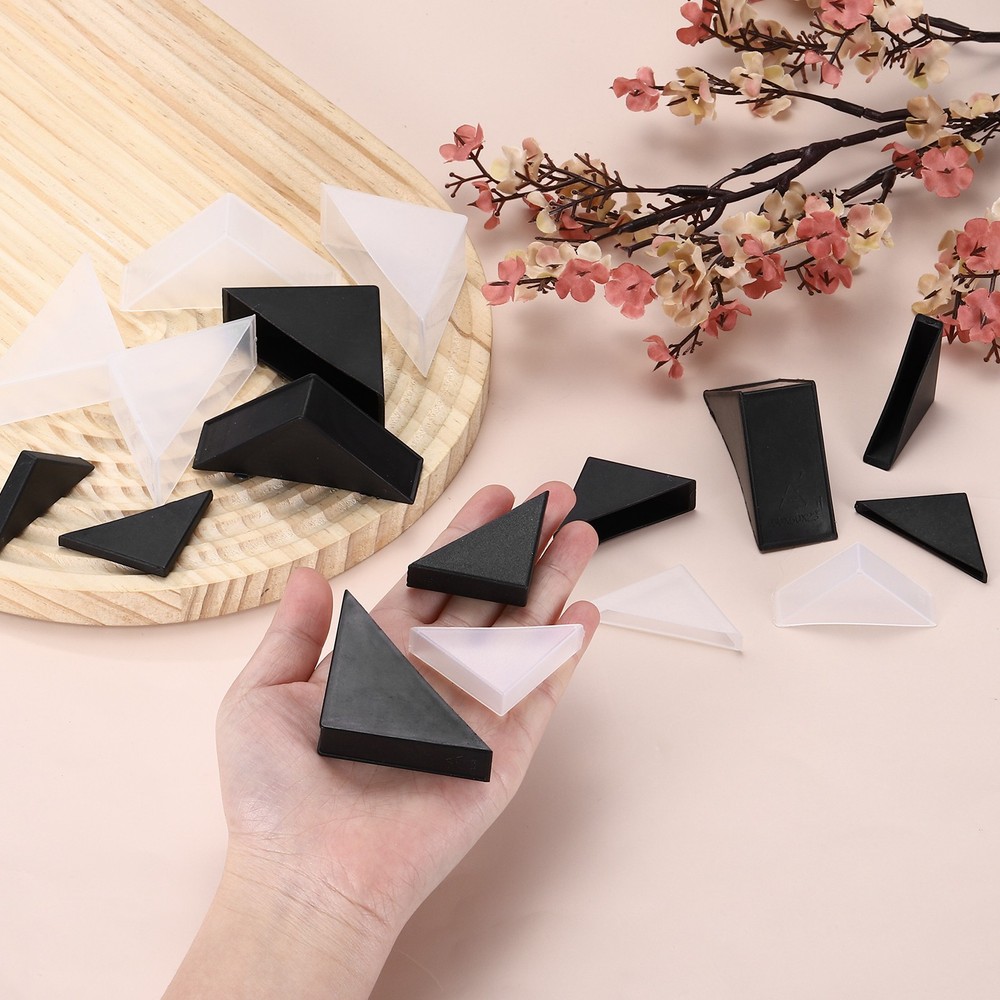 60Pcs 0.12x1.38in Plastic Right Angle Triangle Glass Corner Protector, Clear
