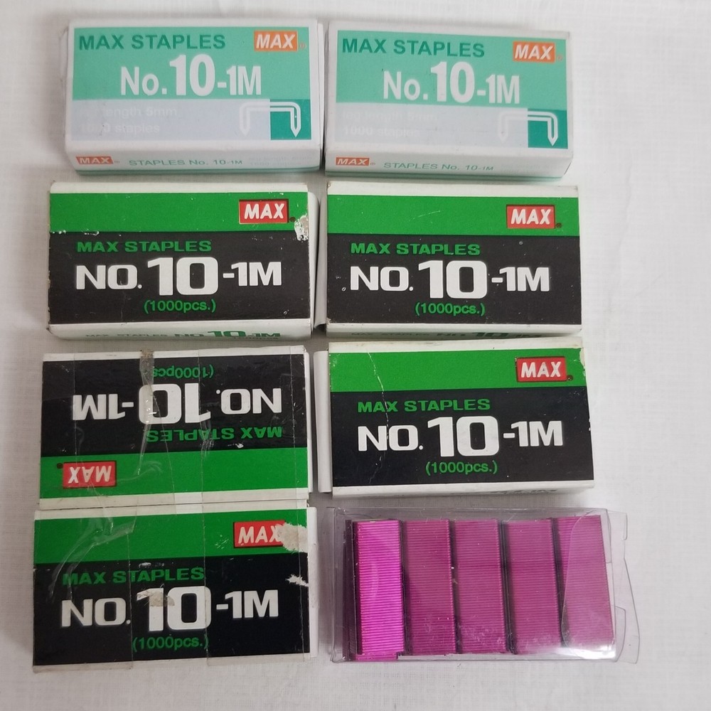 Max Mini Staples No. 10-1M Size, 8 Boxes / 8000 Total Staples