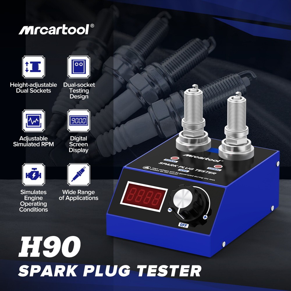 H90 Dual-Hole Car Spark Plug Tester Spark Plug Ignition Analyzer Diagnostic Tool