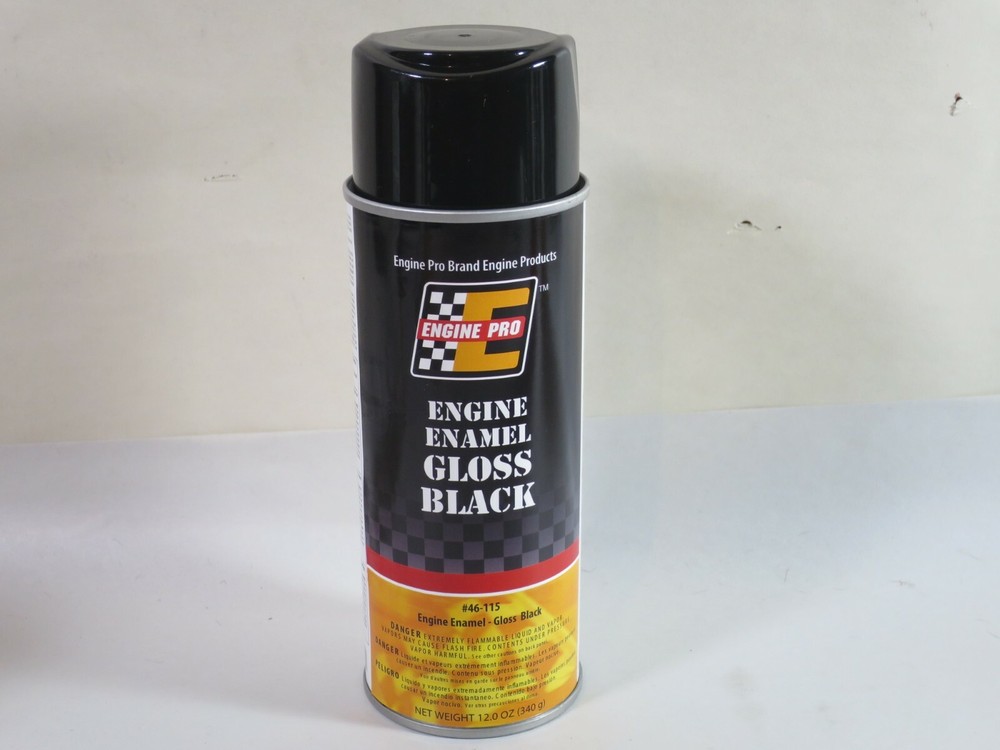 Engine Pro 46-115 Engine Enamel Paint Gloss Black 12 Oz Can