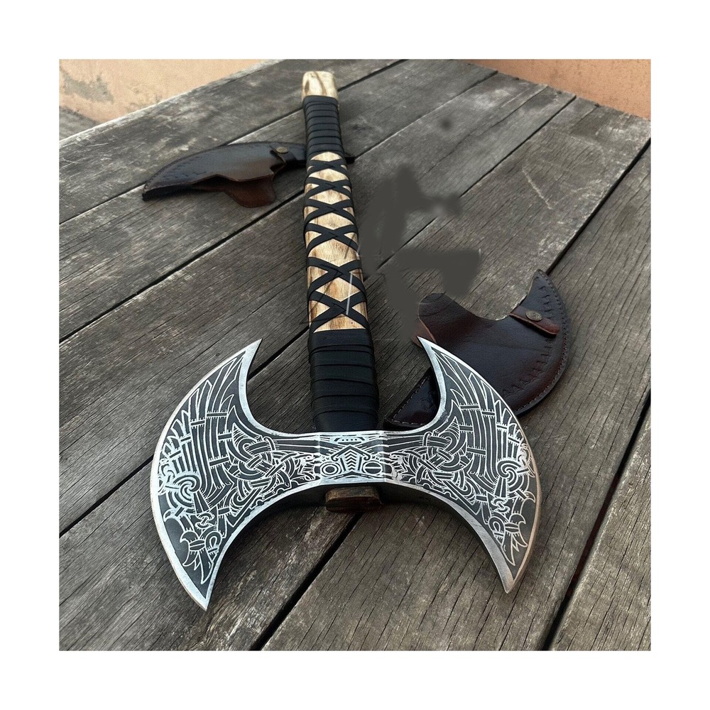MDM-Ax106 24'' Double Headed Axe | Double Sided Axe Dane Axe - Viking Ax Cust...