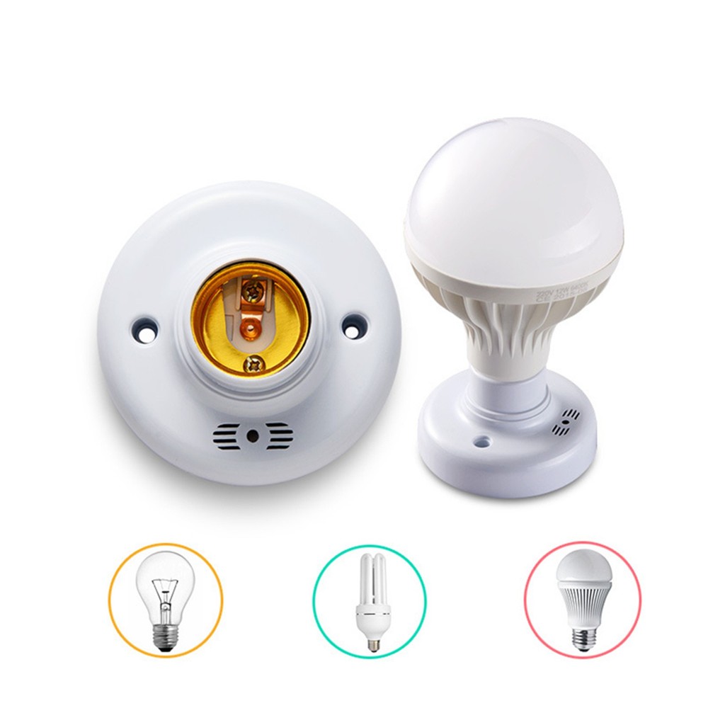 E27 Sensor Base Lamp Holder Light Bulb Switch Adapter Night Thread Voice Control
