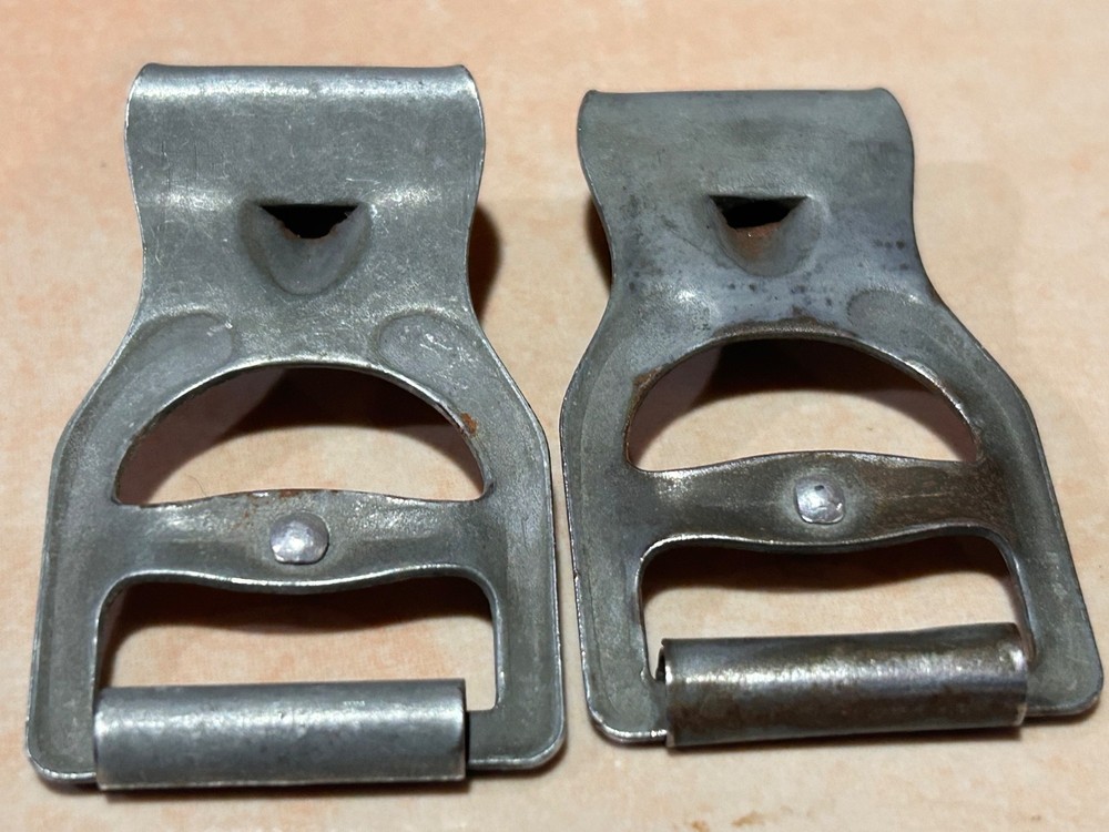 Two Original German WW2 Y Strap or Rucksack Hooks