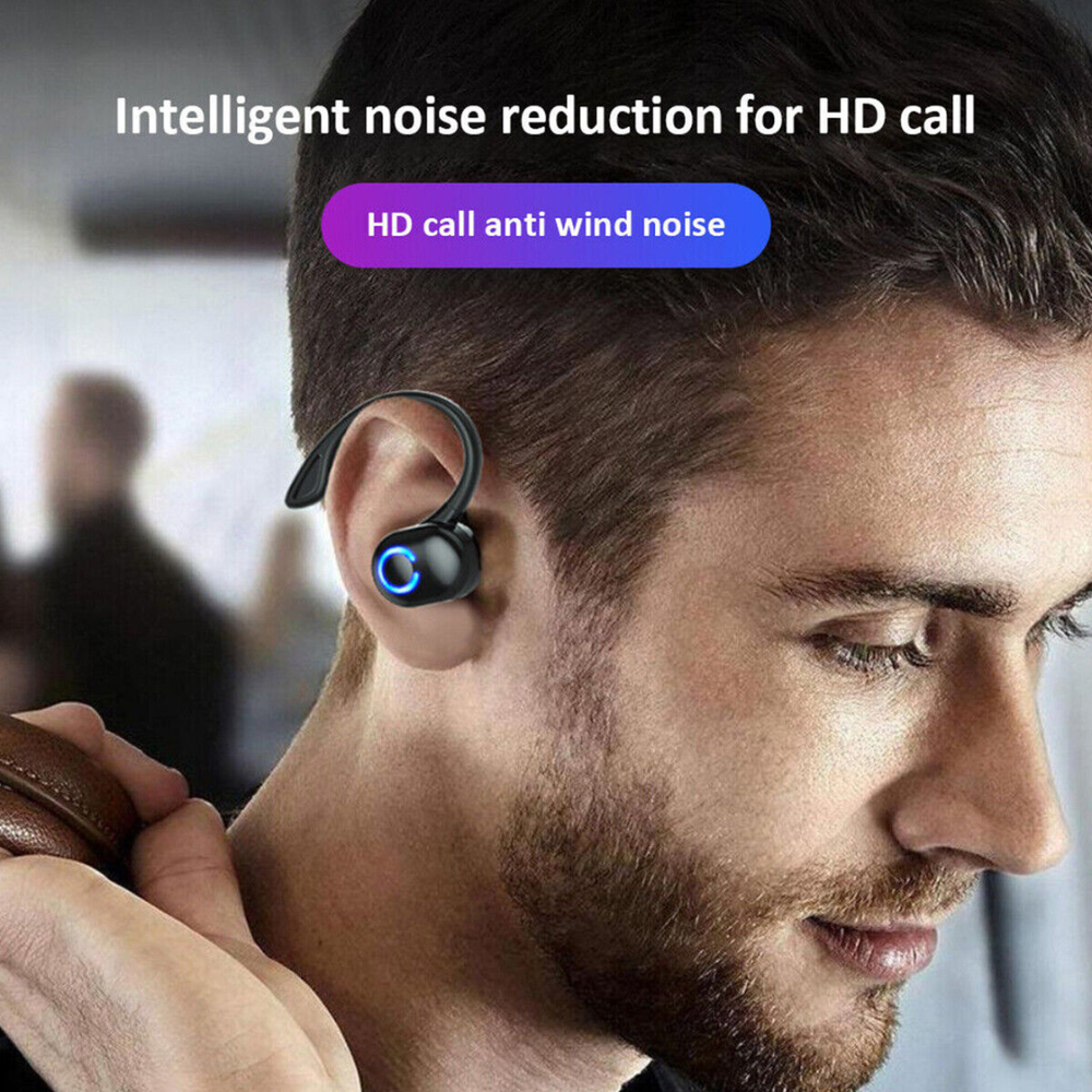 Wireless Bluetooth 5.1 Earpiece Headset Driving Trucker Earbuds Noise Cancelling