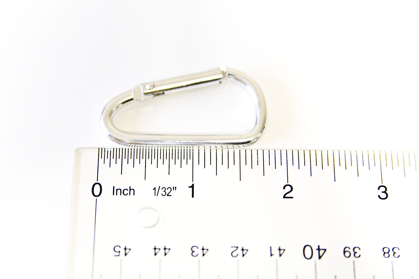 NEW 1-7/8" SILVER CARABINER D-RING SPRING BELT CLIP KEY CHAIN ALUMINUM HOOK