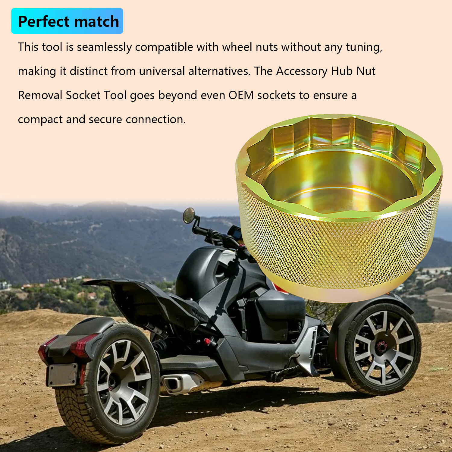 Wheel Nut Removal Socket Tool 529036457 for Can-Am Ryker 600 900 2019 2020 2021