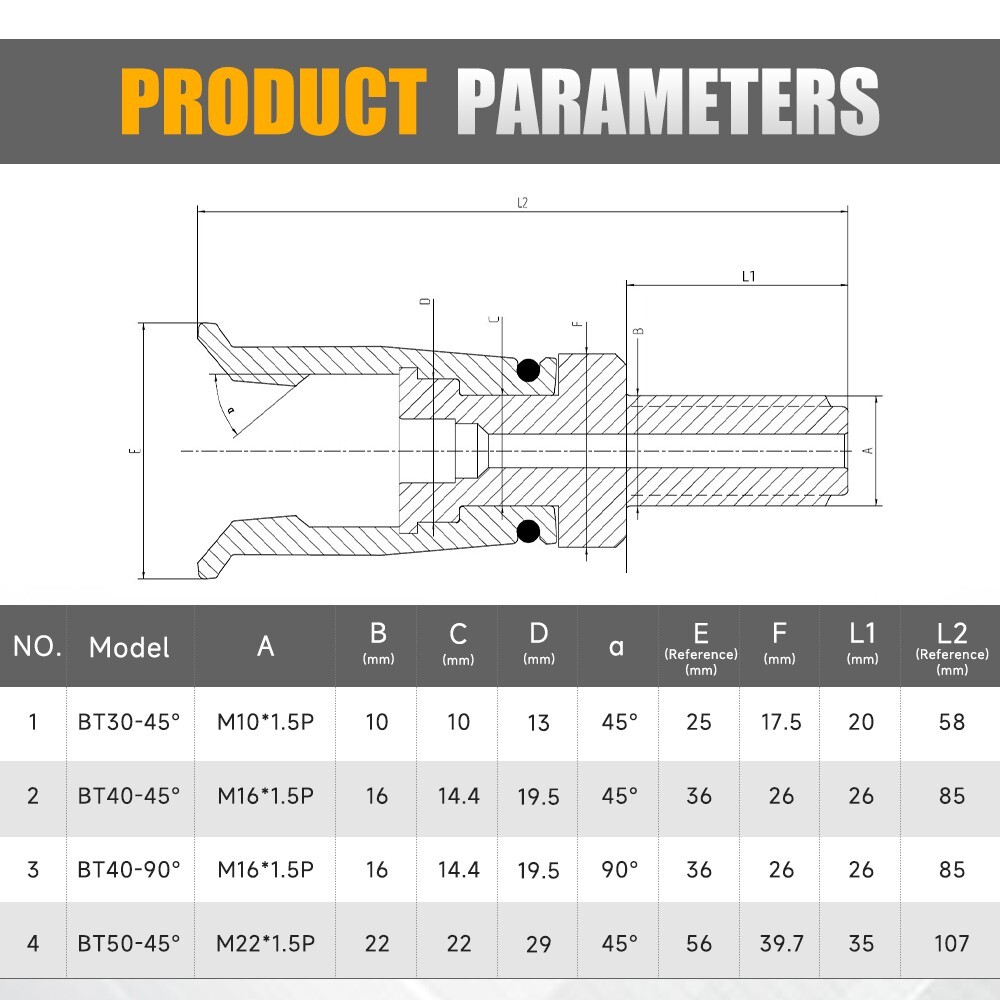 SFX BT40 4 Petal Clamp Pull Claw 90 Degree Pull Claw for CNC Milling Machine