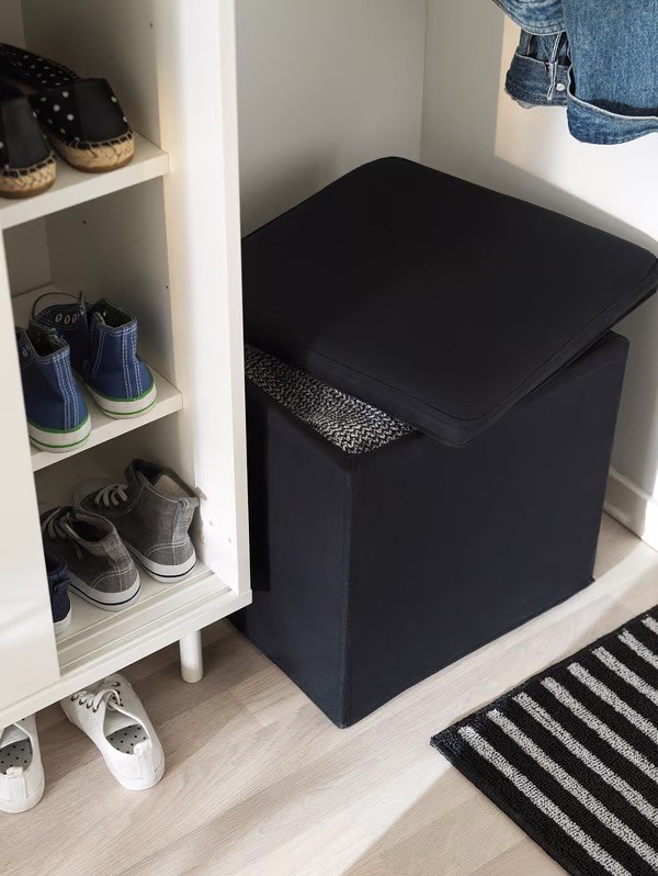 BOSNÄS footstool with storage, Ransta black
